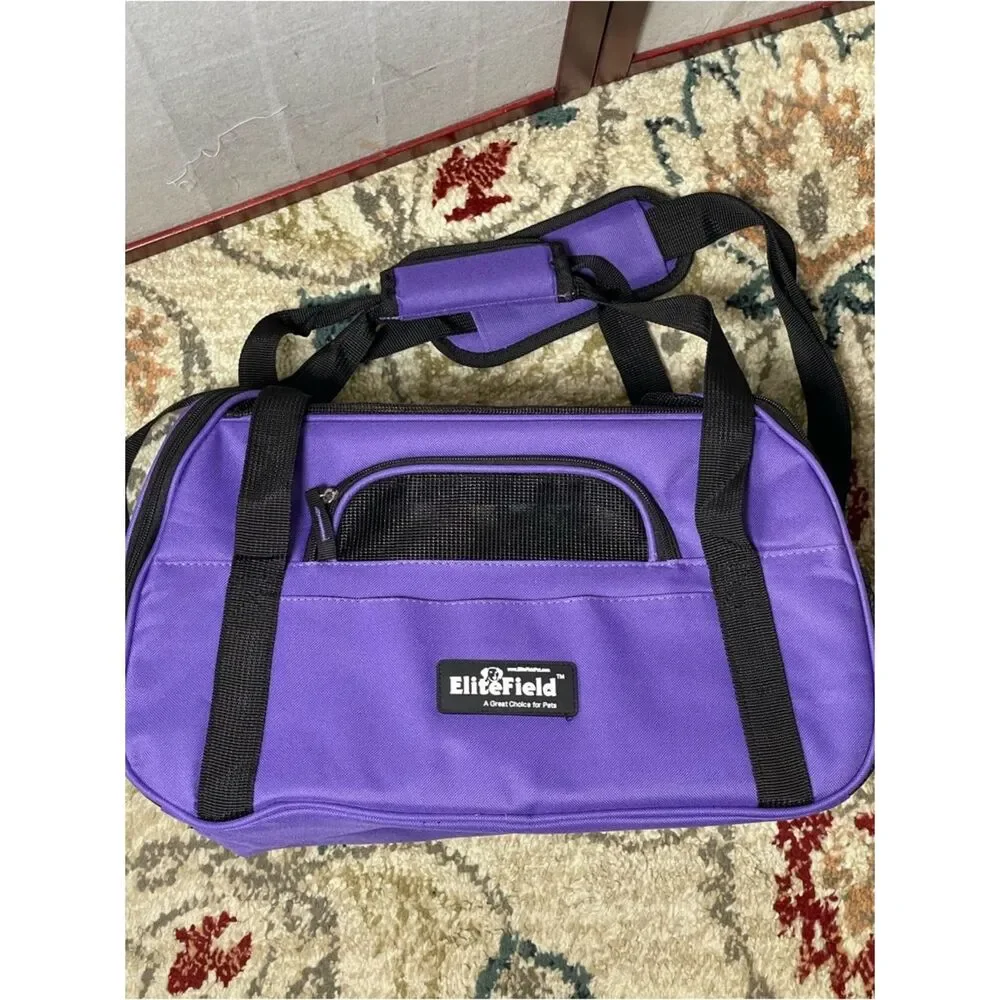Elite Field Purple & Black Small Dog & Cat Carrier with Removable Pad & Mesh